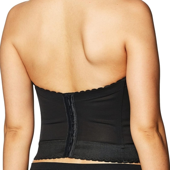 GODDESS Black Lace Underwire Structured Bustier Bra with Detachable Straps - 38C - Picture 5 of 14